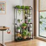 Unho Tall Indoor Plant Stand Industrial Shelf Vertical Display Unit Rustic. Fixed Price $94.93.