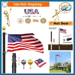 16FT Telescoping Flag Pole Kit With American Outdoor Yard Residential. Fixed Price $136.59.