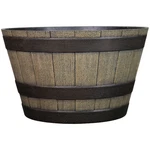 19.3" Resin Plastic Whiskey Barrel Planter Indoor Outdoor Square Flower Pot. Fixed Price $25.99.