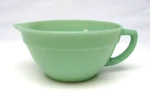 Vintage Anchor Hocking Fire Jadeite 7 Mixing Batter Pitcher 1" Band No. 5. Fixed Price $65.00.