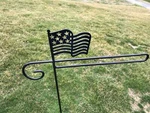 Flag Holder Stand - Powder Coated Wrought Iron 36" Amish Made. Fixed Price $68.99.