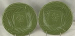 Pfaltzgraff Usa Green Set 2 Accent Plates Naturewood Jamberry Flowers Pot. Fixed Price $24.99.