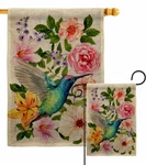 Colorful Hummingbird Burlap Garden Flag Animals Gift Yard House Banner. Fixed Price $85.95.