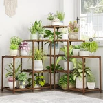 Bamworld Plant Stand Indoor Outdoor Corner Shelf 11 Potted Large Holder Brown. Fixed Price $47.23.