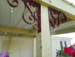Of 10" Porch Shed Shelf Scrolled Heart Gussets Hanging Baskets. Fixed Price $65.00.