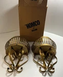 Vintage Homco By Oscar Home Interiors Antiqued Gold Metal Wall Planter Set. Fixed Price $27.99.