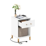 Furinno Tidur Side Table Modern Drawer End Charging Station Night Stand. Fixed Price $103.00.
