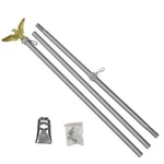 6' Silver Aluminum Flag Pole Kit With Eagle Topper & Bracket No New. Fixed Price $15.88.