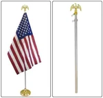 8FT Silver Indoor Flag Pole Eagle Topper 8' Telescoping - Only. Fixed Price $27.76.