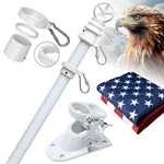American With Kit - 6FT Stainless Steel Flagpole For Outside HOUSE,3X5. Fixed Price $14.64.