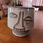 Bloomingville Face Flower Pot 6" Planter Novelty Abstract Gardening Plants. Fixed Price $28.49.
