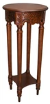 International Caravan Furniture Piece Carved Round Tall Plant Table,. Fixed Price $271.99.