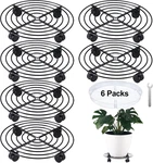 6 Packs 14 Inches Large Metal Plant Caddy With Wheels Rolling Stands Heavy. Fixed Price $70.93.
