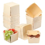 24 Pack Quart Wooden Baskets For Picking Fruits, 5.75 Inch Small Square Woode.... Fixed Price $41.99.