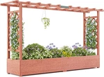 Wood Raised Garden Bed With Trellis And Roof Planter Box For Patio Yard. Fixed Price $129.73.