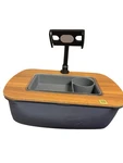 Universal Tablet Stand Wood Top Adjustable Mount Storage Compartments Cup Holder. Fixed Price $23.00.