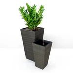 2-PACK Self-watering Planter Hand Woven Wicker Square Expresso. Fixed Price $159.99.