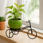 Cycle-shaped Metal Plant Stand For Indoor & Outdoor Use Pot Holder Flowers. Fixed Price $22.09.