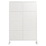 Freestanding Metal Privacy Screen Striped Patio Divider W/ For Deck Garden. Fixed Price $126.34.