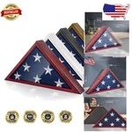 Elegant Burial Flag Case - Mahogany, Glass Front, Wall Mount, Veteran Tribute. Fixed Price $103.49.
