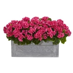 18-IN Geranium Artificial Stone Planter Uv Resistant (indoor/outdoor). Fixed Price $185.59.