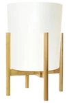 15" Mid Century Adjustable Modern Bamboo Plant Stand Holder For Indoor Outdoor. Fixed Price $23.99.