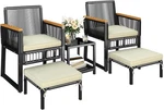 5-PIECE Outdoor Conversation Set Wicker Rattan Patio Furniture W/armchairs. Fixed Price $109.98.