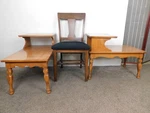 Vtg Pair 1950S 2 Tier Step Tables End Lamp Laminate Wet Bar Top Solid Maple. Fixed Price $207.04.
