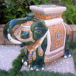 Furniture Piece Large Porcelain Elephant Stool. Fixed Price $116.03.