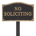 Whitehall Products Statement Plaque Small Wall/lawn - No Soliciting... Made. Fixed Price $49.86.