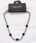 Simply Vera Wang Women's Jet Black Stone Chain Necklace SV3 Silver 17" Length. Fixed Price $12.99.