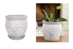 Southern Patio Indoor Pot Authentic Ceramic Gray 9" X (2-PACK) With Saucer. Fixed Price $49.99.