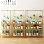 3 Tier Foldable Bamboo Ladder Plant Stand Flower Storage Shelving Hanging Rack. Fixed Price $32.94.
