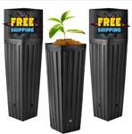 100 Pcs Tall Plastic Deep Plant Nursery Black Seedling Treepots.... Fixed Price $43.79.