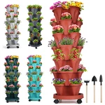 7 Tier Vertical Garden Tower Stackable Planter Herb Flower Veg Pots Plastic. Fixed Price $78.86.