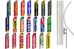 Auto Dealer Windless Business Flag & Pole Kits Top Dollar For Trades Buy Here. Fixed Price $76.95.