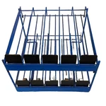 2-TIERED Blue Metal Display Rack With Push Forward Feature And Price Placement. Fixed Price $45.00.