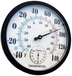 Indoor Outdoor Wall Thermometer Hygrometer Large Waterproof No Battery Black. Fixed Price $27.99.