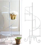 39" White Iron Spiral Showcase Plant Stand ** 4 Platforms Indoor/outdoor Nib. Fixed Price $69.89.