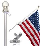 American Flag And Pole Kit Set: Includes 3X5 Ft Embroidered Us Made In.... Fixed Price $108.31.