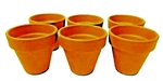 6 Clay Flower Pots Deroma Italy Planter Terracotta 3/4" X 1/2 New With Tags. Fixed Price $14.99.