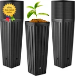 100 Pcs Tall Plastic Deep Plant Nursery Black Seedling Treepots Fl. Fixed Price $40.80.