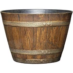 Classic Home And Garden Whiskey Resin Flower Pot Barrel Planter, Oak Brown, 9". Fixed Price $20.75.