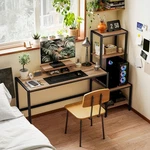 Homcom Computer Desk With Monitor Stand 4-TIER Shelf Home Office Brown. Fixed Price $81.99.