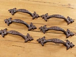 6 Cast Iron Rustic Barn Drawer Pulls Shed Door Handles Kitchen Bath Farm. Fixed Price $24.99.