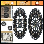 Lily's Home Hanging Verdigris Wall Clock And Dial Thermometer Set, Ideal For Ind. Fixed Price $148.74.