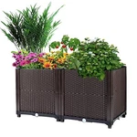 Set Of 2 Large Plastic Planter Box Elevated Raised Garden Bed For Indoor Outdoor. Fixed Price $41.59.