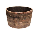 Half Whiskey Barrel Planter Rustic Wooden Garden Pot Authentic Recycled. Fixed Price $149.00.