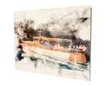 Old Chris Craft Nautical Boat Water Color Design 16X20 Aluminum Wall Art. Fixed Price $59.95.