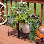 Black Iron 3-TIER Outdoor Plant Stand 22 In Set Of By Sunnydaze. Fixed Price $149.00.